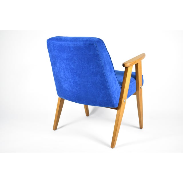 Wood Oak 366 Armchair by J. Chierowski, 1960s For Sale - Image 7 of 12