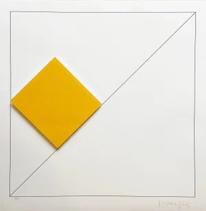 Gottfried Honegger, Composition 1 3D Square (Orange), 2015, Silkscreen
