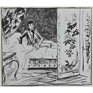 Pierre Georges Jeanniot, Man, Ink Drawing, Early 20th Century For Sale