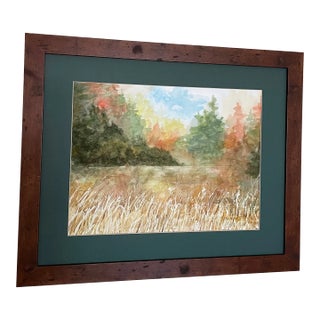 "Fall" Original Watercolor Traditional Landscape Painting by Judy M. Strickland For Sale