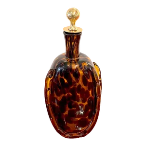 Mid 20th Century Tortoiseshell Murano Glass & Brass Decanter
