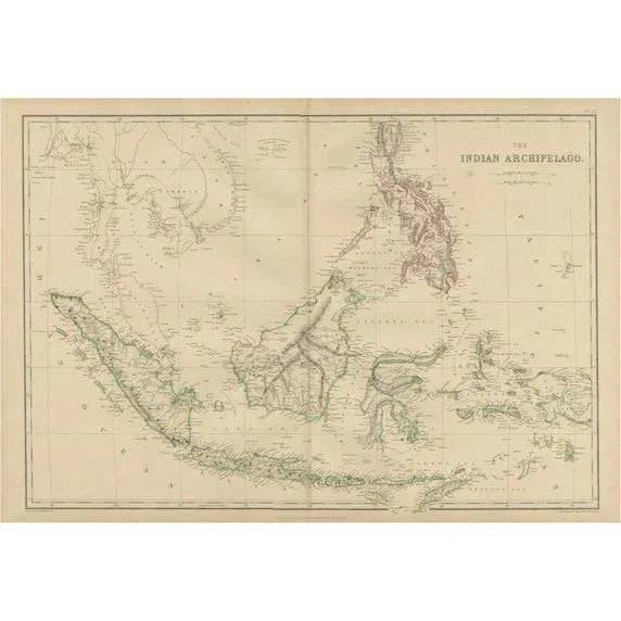 Antique Map of the East Indies by W. G. Blackie, 1859 For Sale - Image 6 of 6