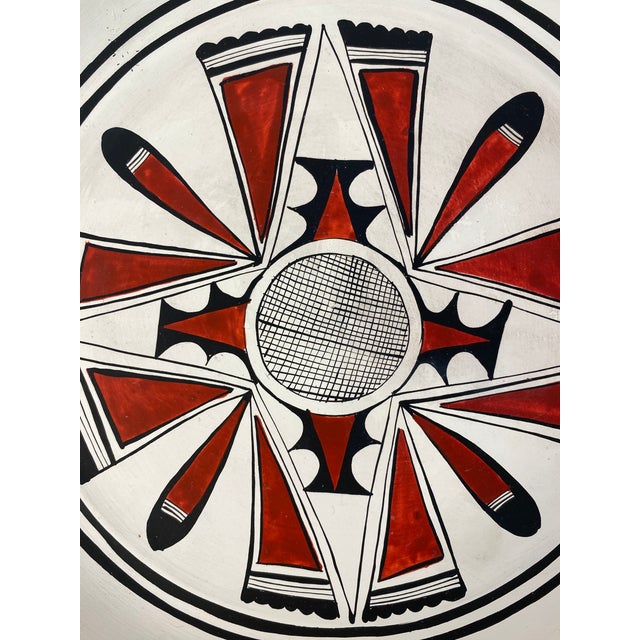 Vintage Hanging Ceramic Art Pottery Plate, Hopi Style Decorative Wall Dish For Sale In Miami - Image 6 of 6