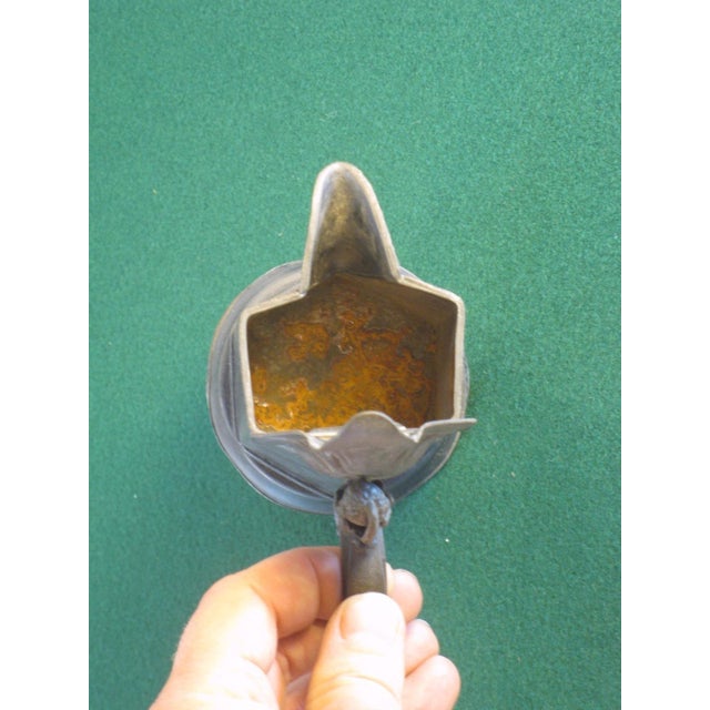 19th Century Syrup Jug W/ Lid or Creamer, American Pewter - Unmarked For Sale - Image 12 of 12
