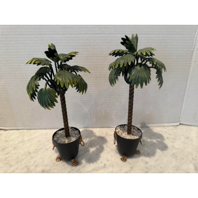 Pair of Tole Palm Trees in Planter Boxes For Sale - Image 4 of 7