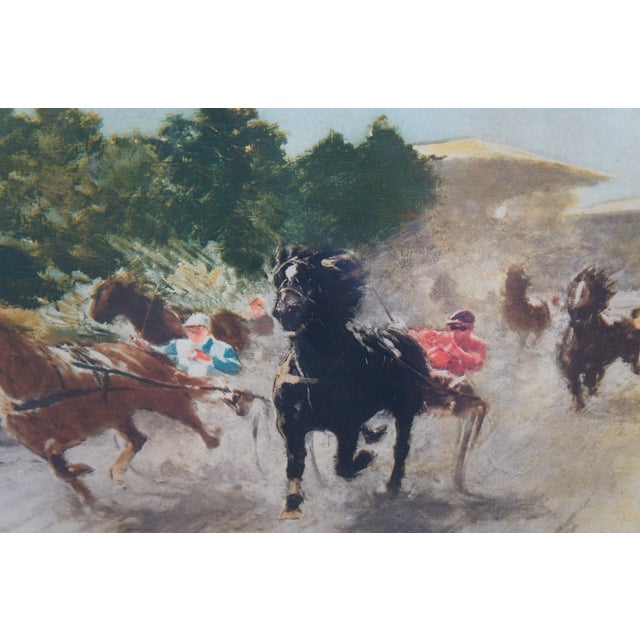 Late 20th Century Trevor James Co Horse Race at Hippodrome De Vincennes Colored Etching Equestrian For Sale - Image 11 of 12