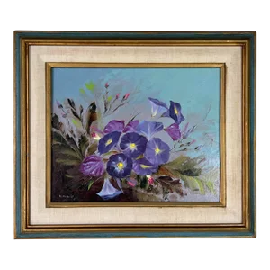 1970's Ev MacCourt Still Life Oil Painting, Frame