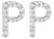 10K White Gold 1/10 Cttw Diamond 'P' Initial Stud Earring For Sale