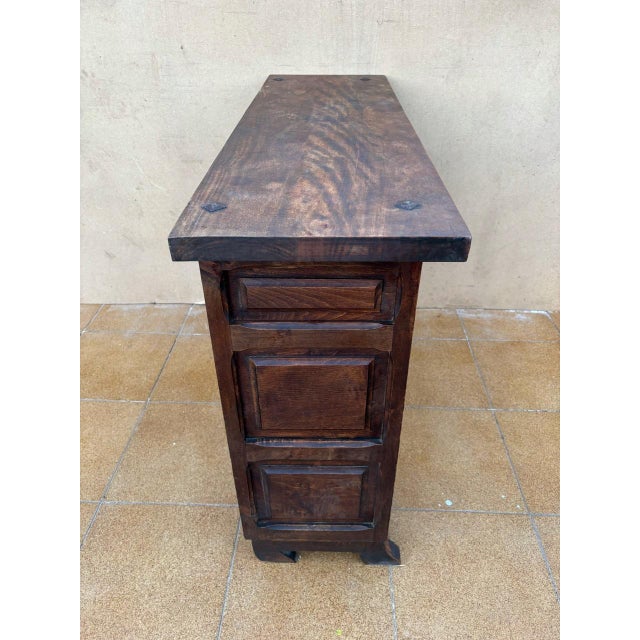 Rustic Spanish Carved Wooden Sideboard, 1980s For Sale - Image 6 of 10