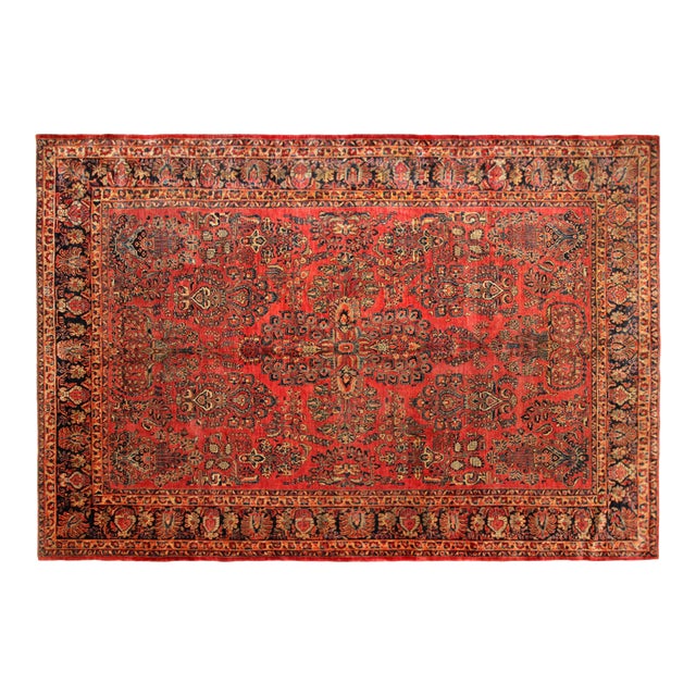 Vintage Persian Sarouk Oriental Rug, in Room Size, with Intricate Floral Design For Sale