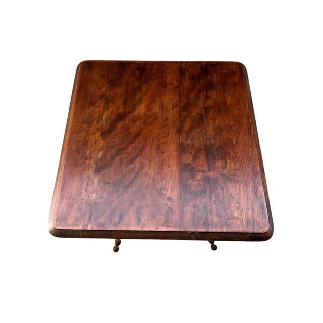 American Antique Spool-Turned Oak Side Table For Sale - Image 3 of 11