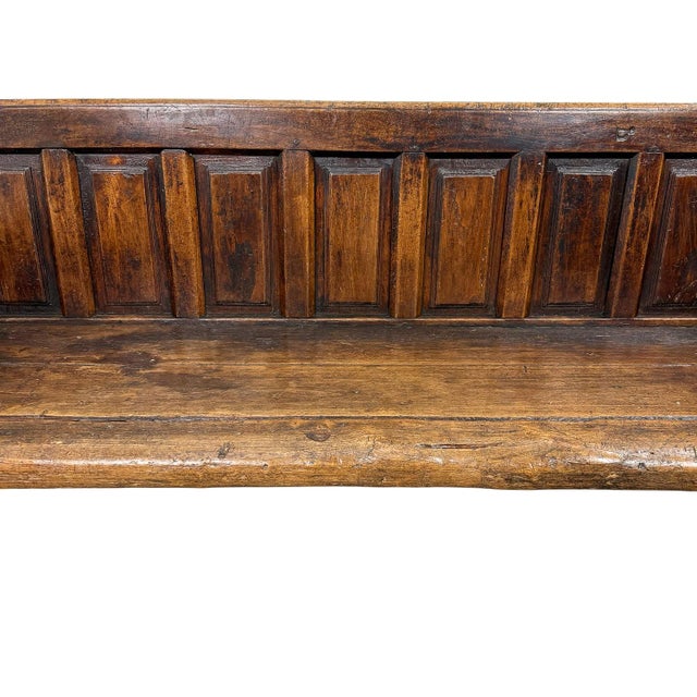 Antique Traditional Spanish Oak Bench For Sale - Image 4 of 18