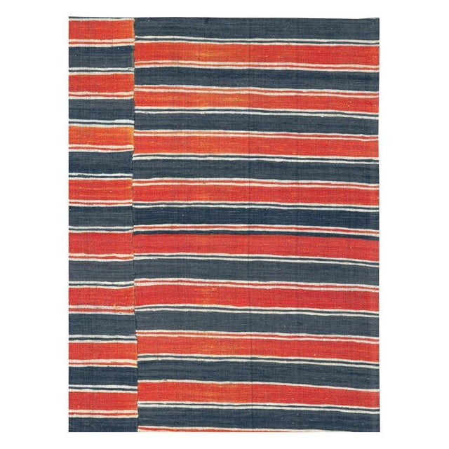 Galerie Shabab Collection Red & Black Mid-20th Century Handmade Turkish Flat-Weave Kilim Accent Rug For Sale - Image 4 of 10