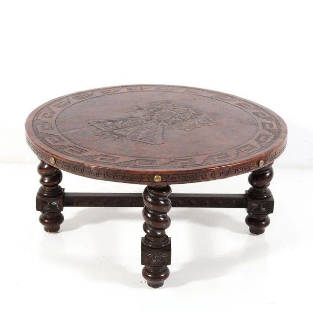 Mid-Century Modern Walnut and Leather Coffee Table by Angel Pazmino for Muebles De Estilo, 1960s For Sale - Image 9 of 9