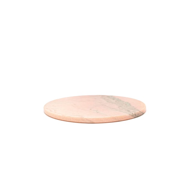 Round Pink Marble Cheese Plate For Sale - Image 3 of 12