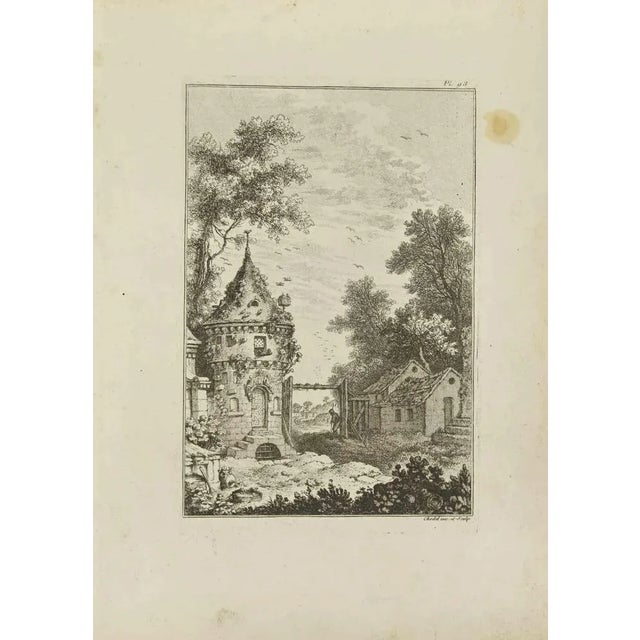Landscape is an etching realized by Pierre Quentin Chedel in 1755. Good conditions. Signed on Plate. The artwork is...