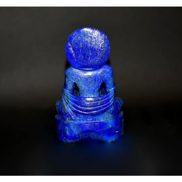 Lapis Lazuli Buddha Statue Stately Presence For Sale - Image 10 of 17