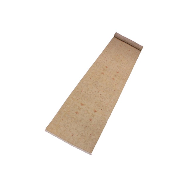 Shabby Chic Shabby Chic 1990's Ziegler Tan/Brown Wool Runner Rug- 2'6'' X 14'6'' For Sale - Image 3 of 10