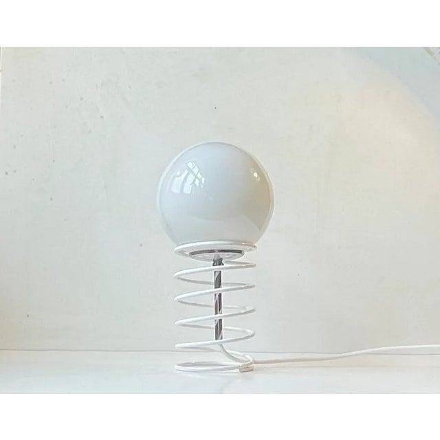 White Danish White Minimalist Spring Table Lamp from Bel, 1980s For Sale - Image 8 of 8