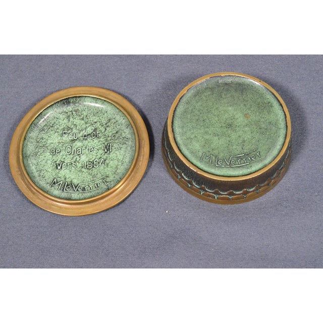 Max Le Verrier French Art Deco Bronze “Écu D’Or” Lidded Box, Circa 1930 For Sale - Image 9 of 14