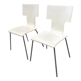 Modern Molded Plywood Side Chairs, Pair For Sale