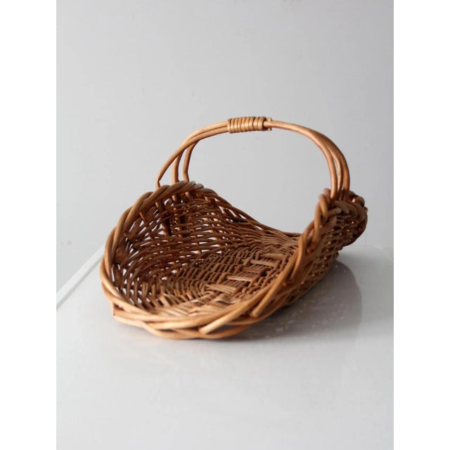 Mid 20th Century Vintage Wicker Log Basket For Sale - Image 5 of 10
