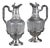 19th Century Ewers with Engraved Crystal and Silver Mounts, 1880, Set of 2 For Sale