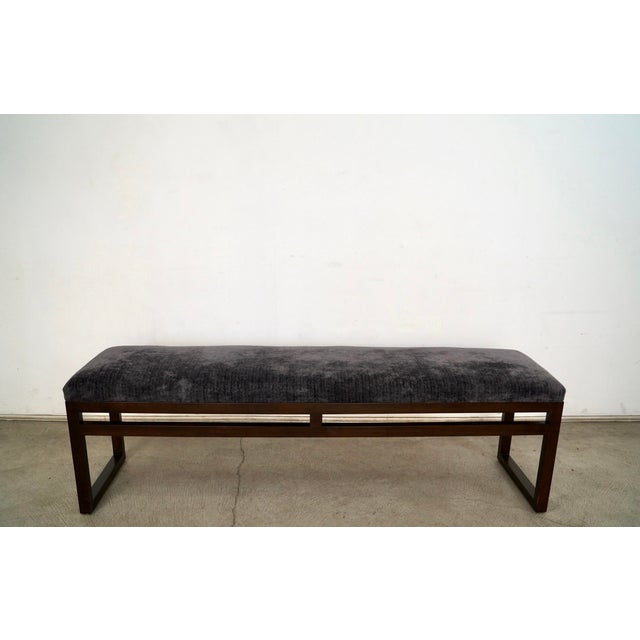 Mid-Century Modern 2000’s Postmodern Sled Bench in Chenille For Sale - Image 3 of 12