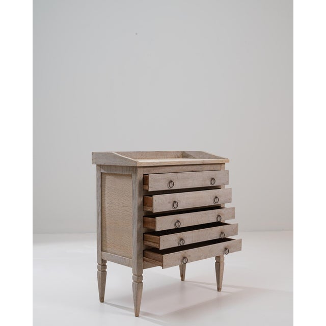 Brown Mid 20th Century French Neoclassical Wooden Chest of Drawers For Sale - Image 8 of 18