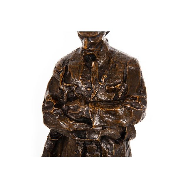Rare Italian Modernist Bronze Sculpture of General Sirtori by Enrico Butti For Sale - Image 6 of 16