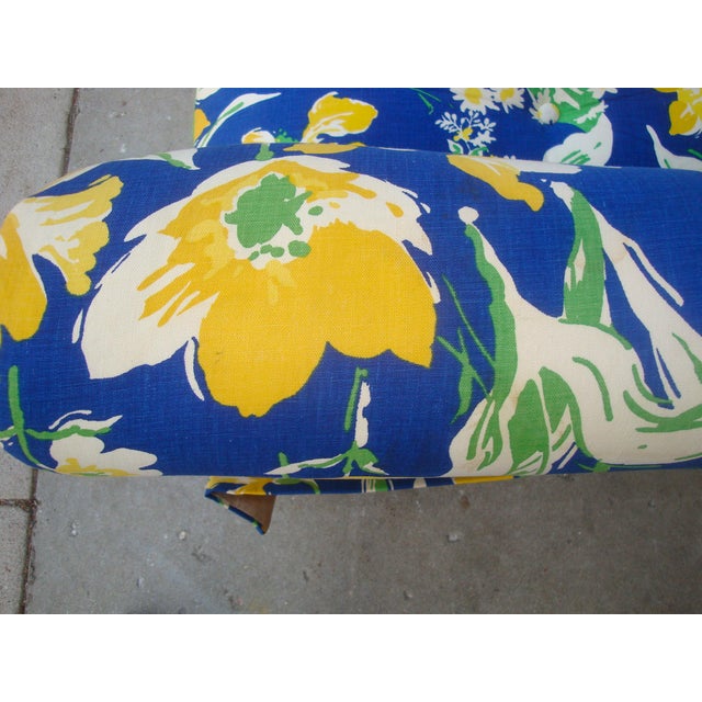 1970s Blue & Yellow Floral Sofa by Highland House of Hickory Chairish