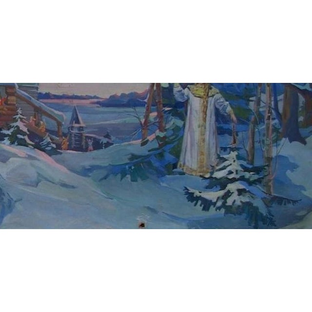 Snow Queen Original Oil Painting, Soviet Ukrainian Art, Children's Room Decor 136-295 For Sale - Image 6 of 6