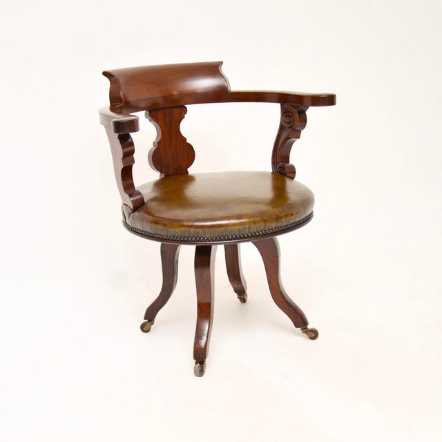 Antique Victorian Swivel Desk Chair, 1860 For Sale - Image 11 of 11