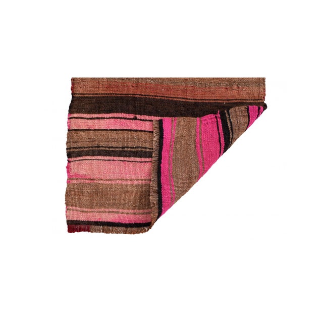 Mid-Century Modern Vintage Striped Mini Kilim Rug - 1`8″ X 3`3″ For Sale - Image 3 of 3