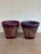 Exceptional pair of 19th-century Thai grain baskets, hand woven from natural rattan with substantial red lacquered rims...