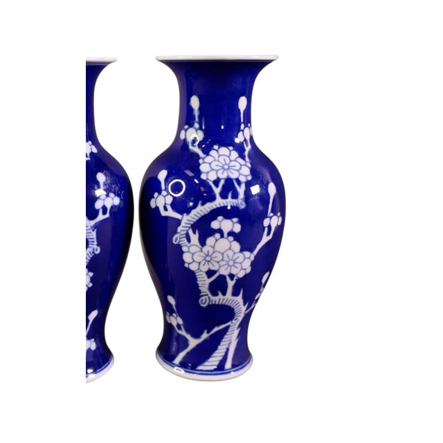 Early 20th Century Pair Chinese Porcelain Cobalt Vases, Early 20th Century For Sale - Image 5 of 8