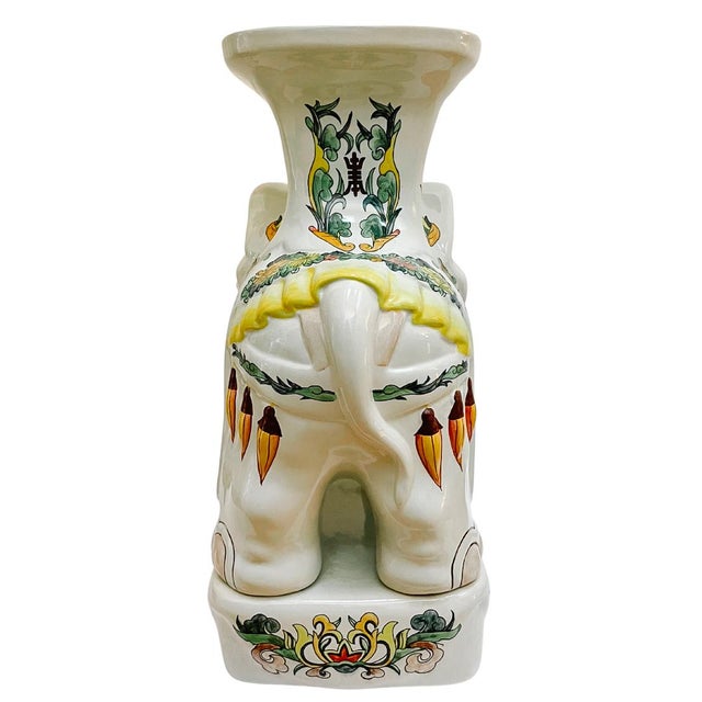 Mid 20th Century Hollywood Regency Style Chinoiserie Elephant Garden Stools - A Pair For Sale - Image 10 of 15
