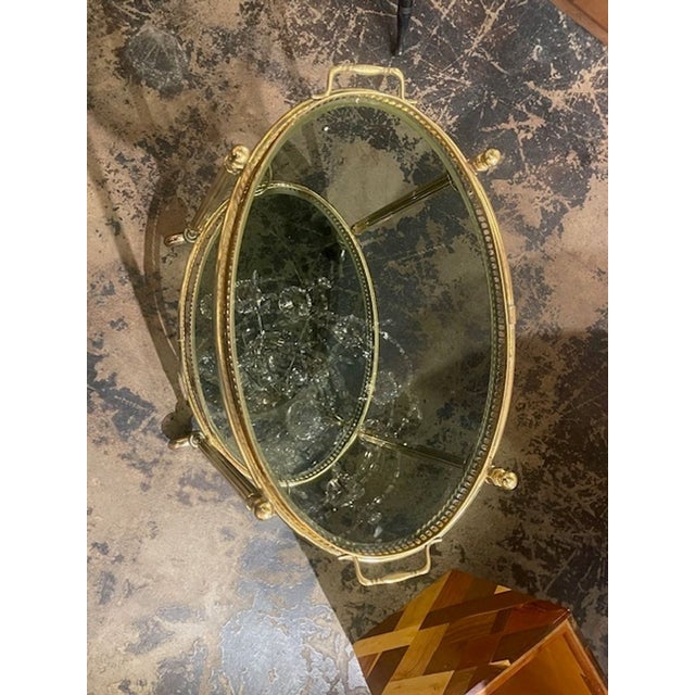 Nice Quality Vintage French Brass Bar Cart For Sale - Image 4 of 8