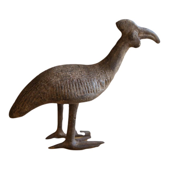 Vintage African Bronze Kori Bustard Bird For Sale