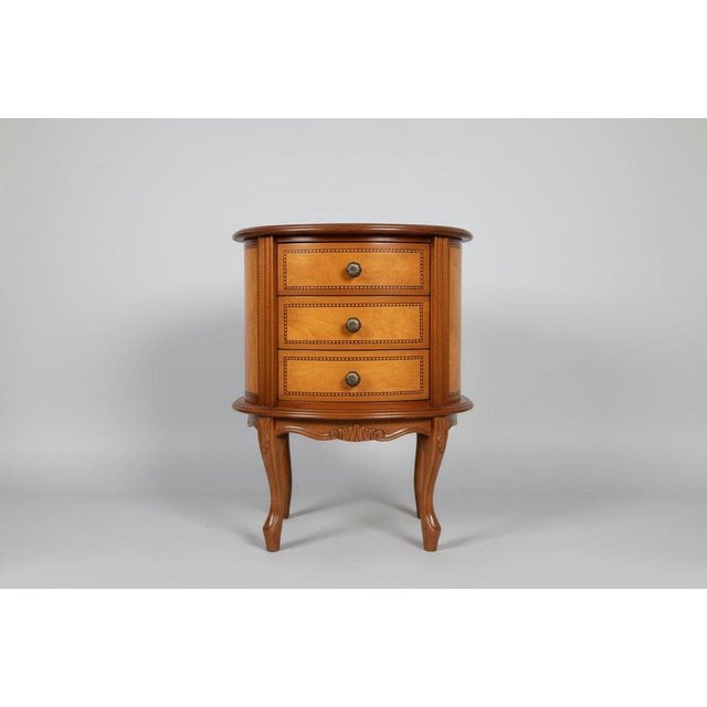Small Louis XV Style Chest of 3 Drawers with Inlays For Sale - Image 12 of 12