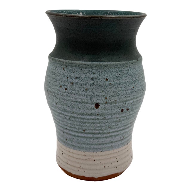 Vintage Studio Pottery Vase C. 1980's For Sale
