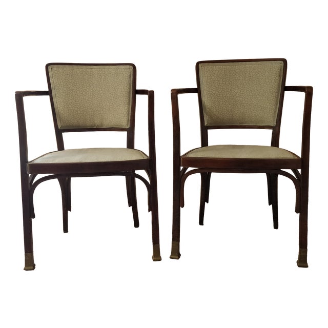 Model 719 Armchairs by Koloman Moser for J & J Kohn, Austria, 1902, Set of 2 For Sale