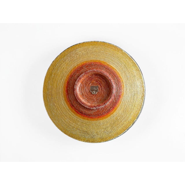 Mid-Century Modern Vintage Tur-Man Craft California Hand-Wrapped Glass Floral Platter For Sale - Image 3 of 8