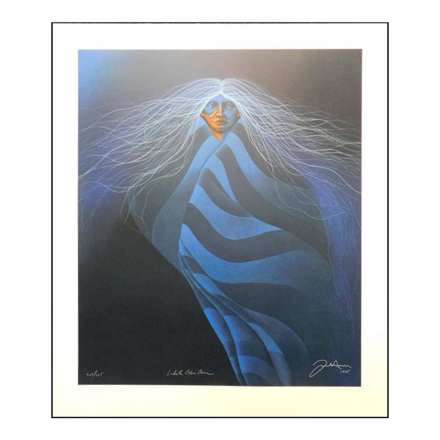 Frank Howell Lakota Blue Aura Serigraph Paper Limited Edition Artwork Unframed For Sale