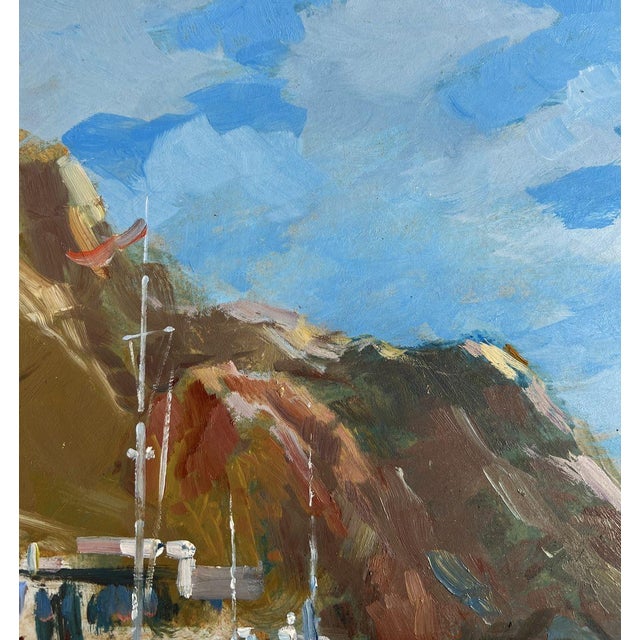 Paper Oil Painting Ships on the Ferry Yuriy Suprunchuk For Sale - Image 7 of 10