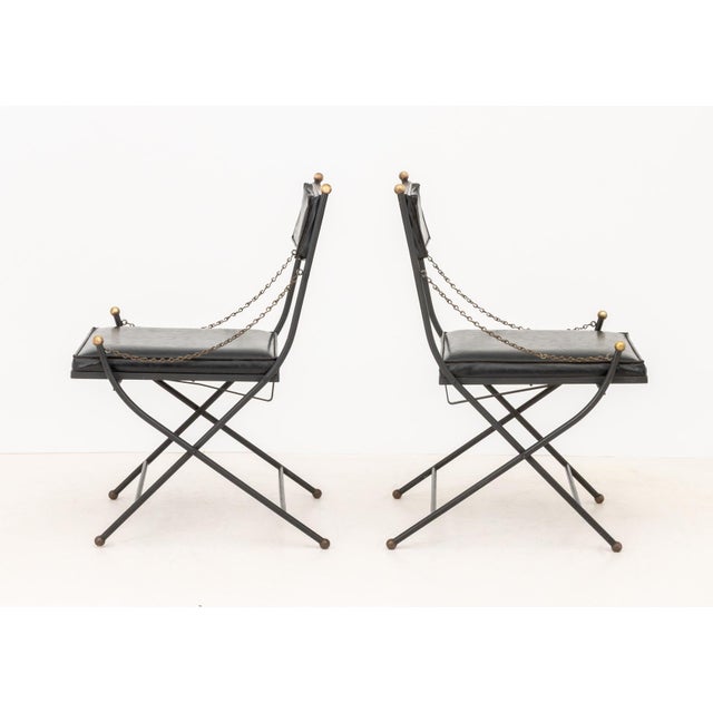 Maison Jansen Maison Jansen Style Campaign Chairs, Pair For Sale - Image 4 of 10