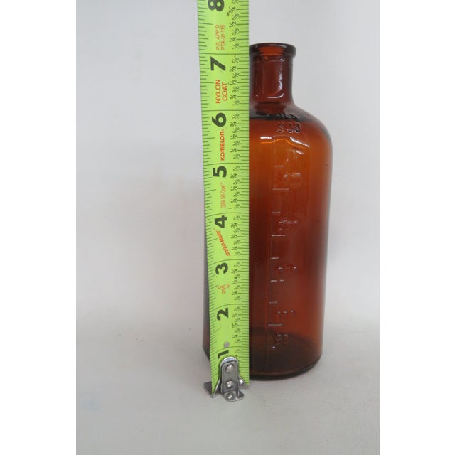 Glass Amber Glass Apothecary Bottle 500 Mils Embossed Pharmacy Medicinal Vessel 4492b For Sale - Image 7 of 10