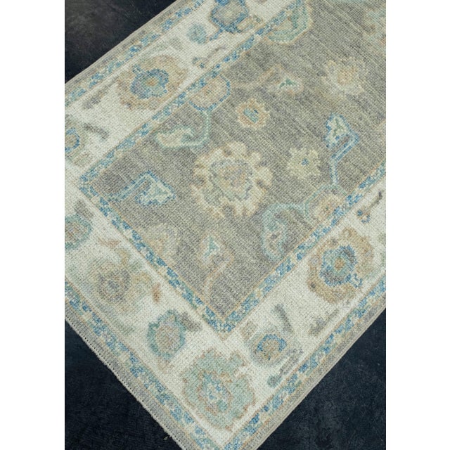 Turkish Turkish Oushak Runner Rug 2'10" x 14'1" #17919 For Sale - Image 3 of 8