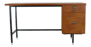 Wood and Steel Desk, France, 1960