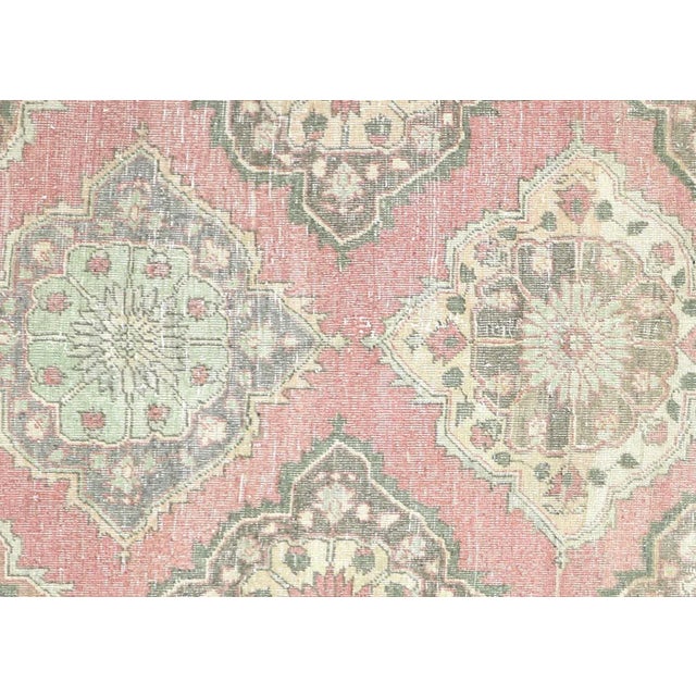 1960s Turkish Oushak Rug. Hand woven with wool on wool foundation in the Oushak region of Western Turkey. The Anatolian...